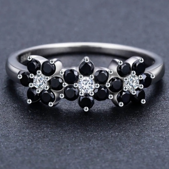 Jewelry - New S925 Black Spinel Diamond Sterling Silver Ring